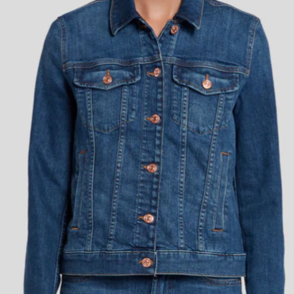 SLIM ILLUSION MODERN TRUCKER JACKET IN HIGHLINE